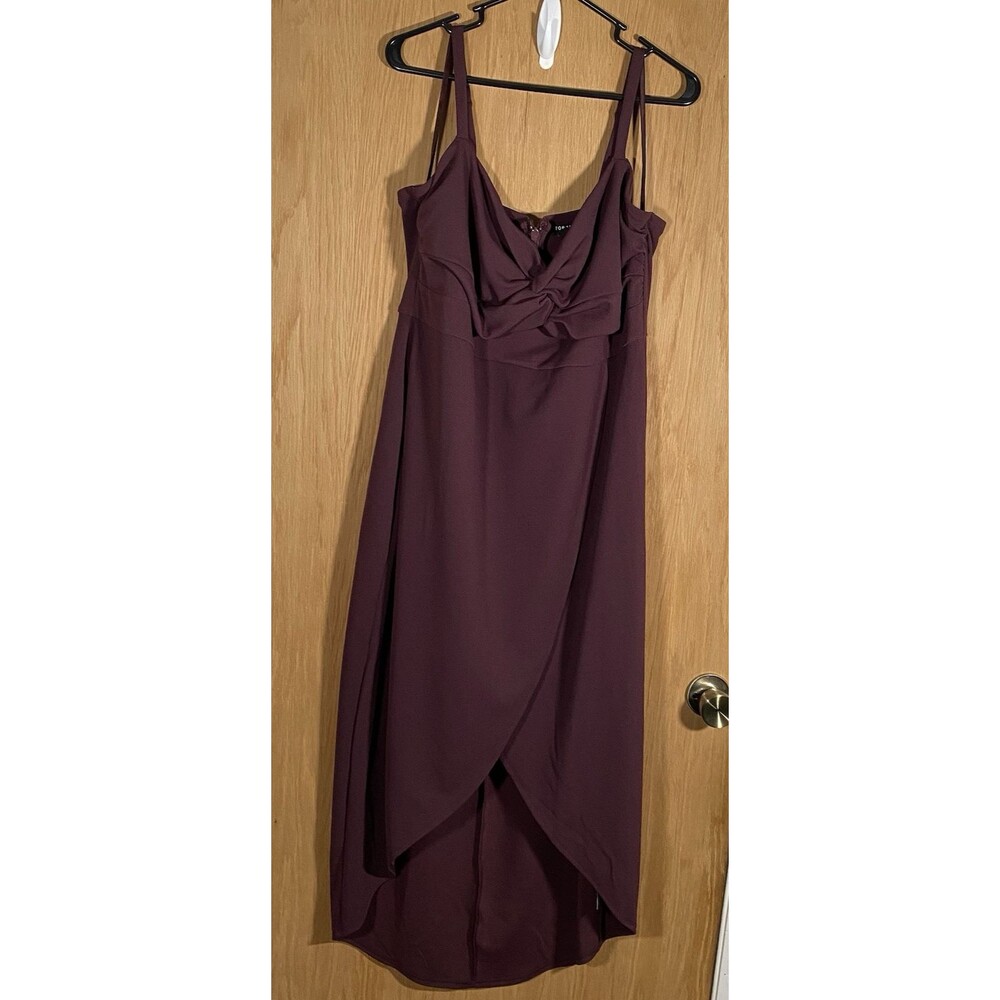 Torrid Women's Sz 16 Strappy Dress Burgundy Hi-Lo Asymmetrical Wedding HOCO NWT